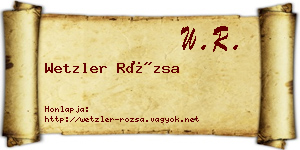 Wetzler Rózsa névjegykártya